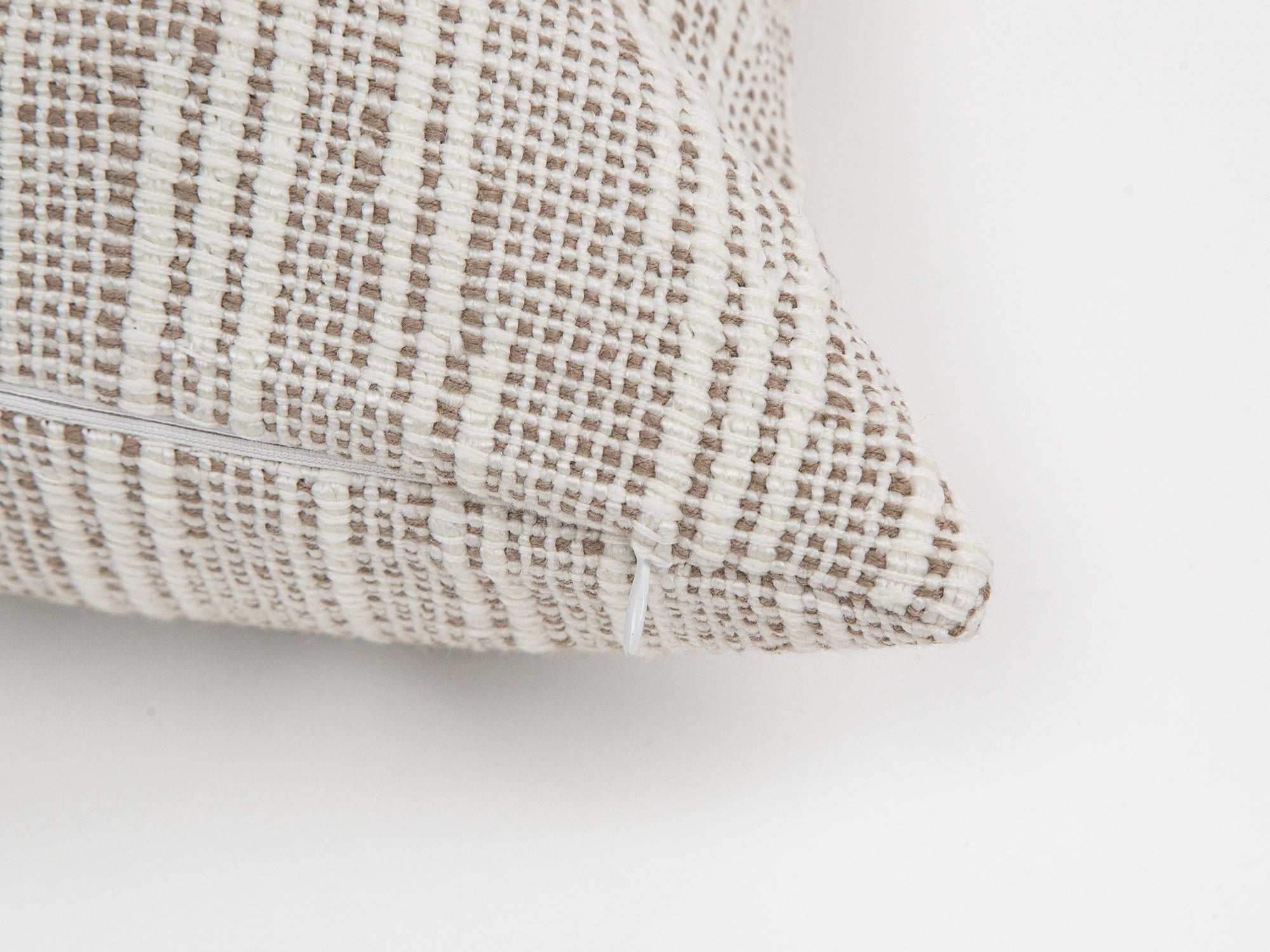 Cream Taupe Woven Pillow Cover