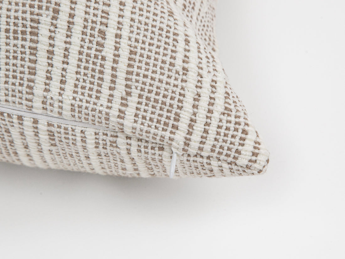 Cream Taupe Woven Pillow Cover