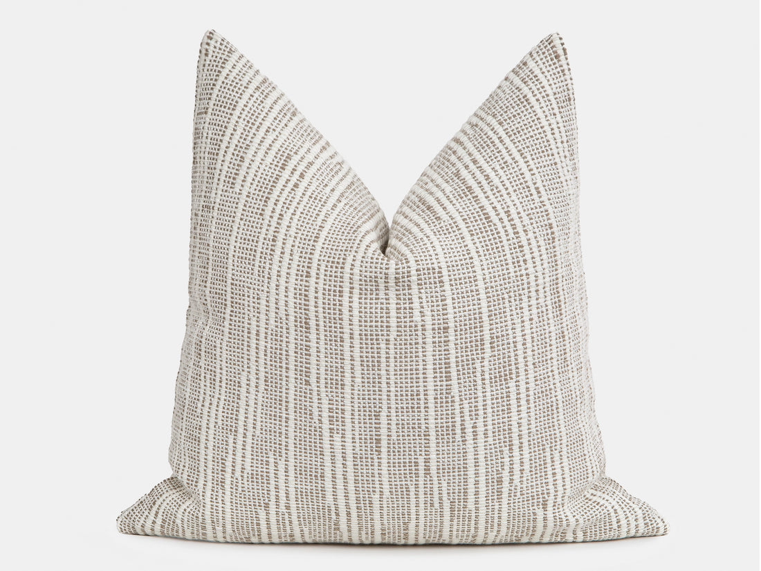 Cream Taupe Woven Pillow Cover