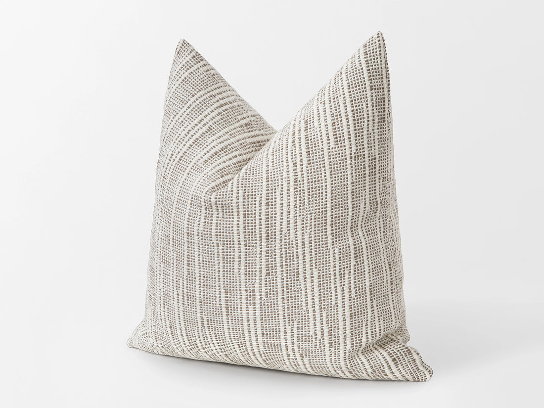Cream Taupe Woven Pillow Cover