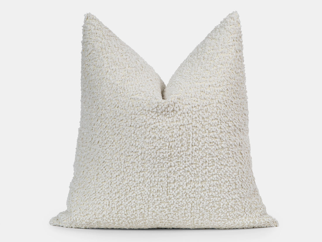Cream Plush Pillow Cover - Teddy
