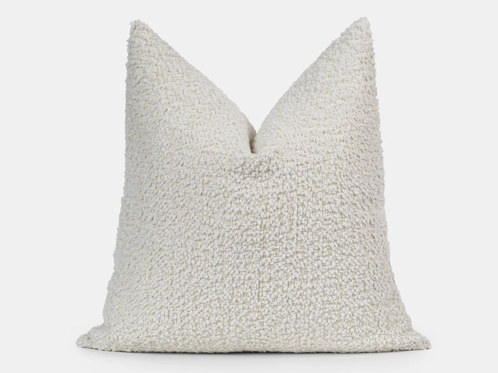 Cream Plush Pillow Cover - Teddy