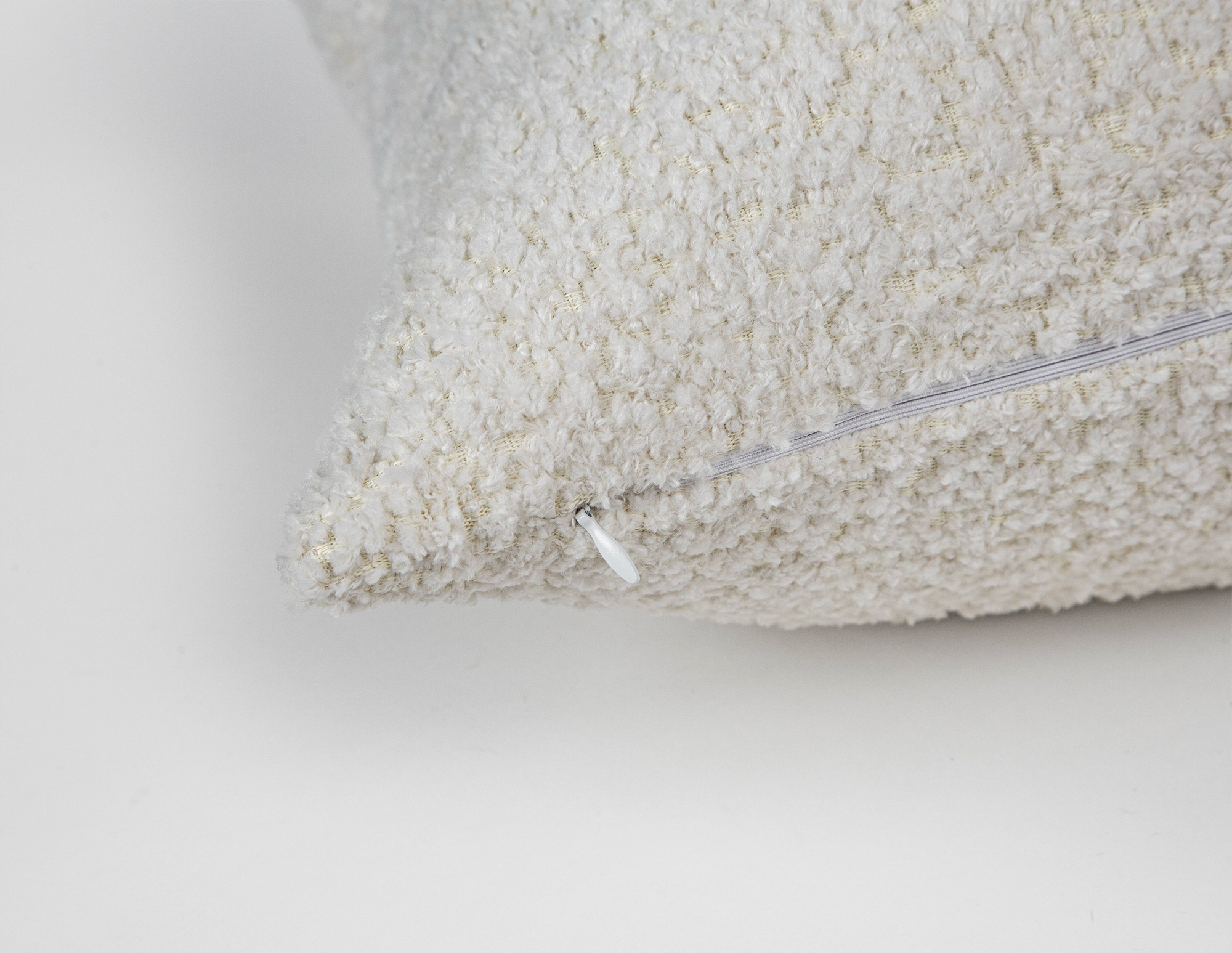 Cream Plush Pillow Cover - Teddy