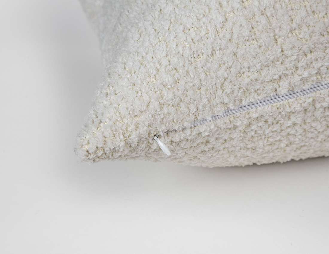 Cream Plush Pillow Cover - Teddy