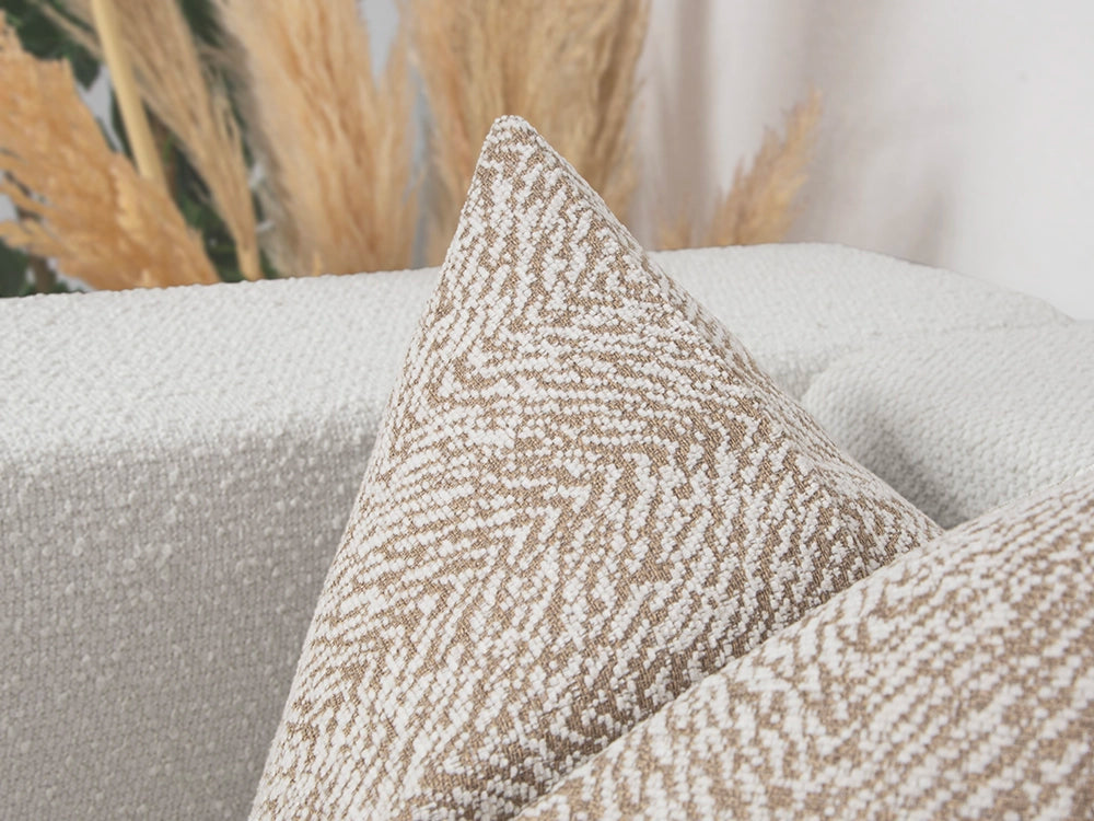 Cream and Beige Textured Pillow Cover