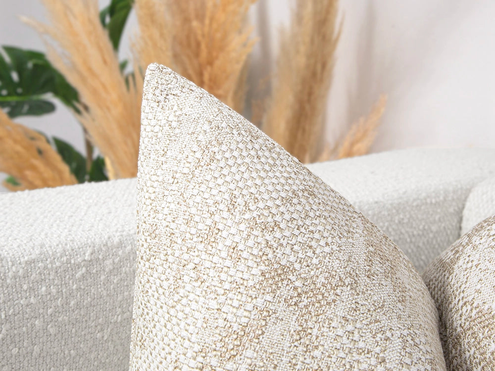 Cream Abstarct Woven Pillow Cover