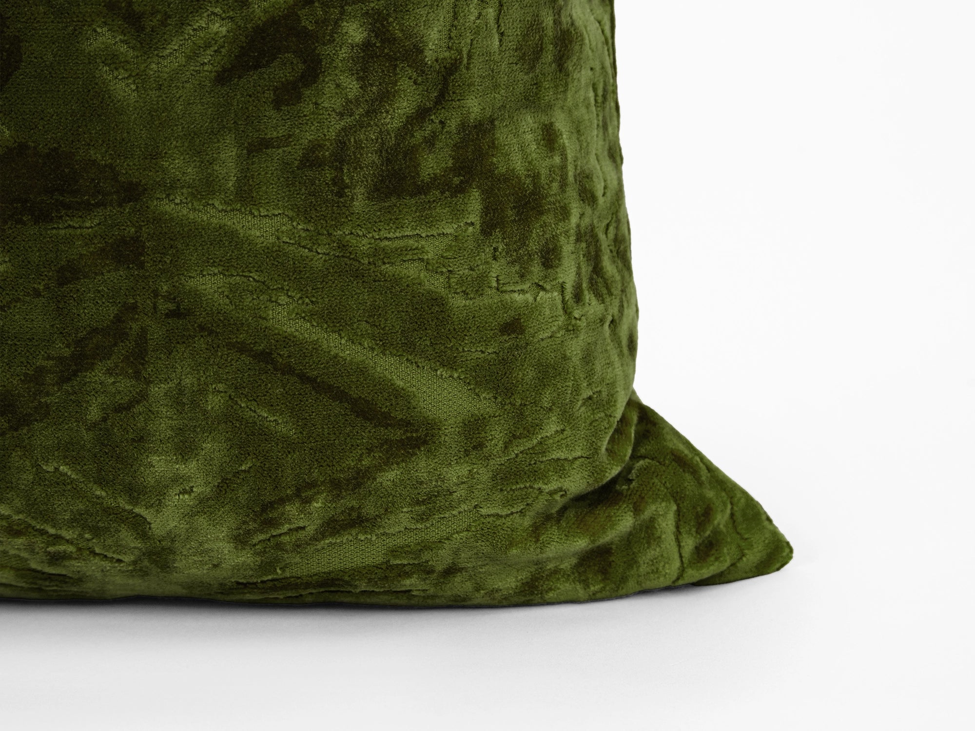 Dark Olive Crushed Velvet Pillow Cover