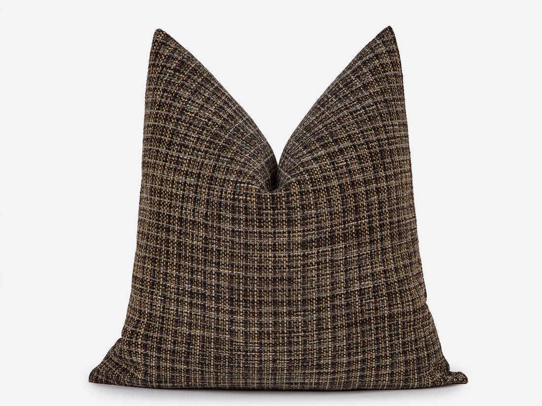 Dark Bark Woven Pillow Cover