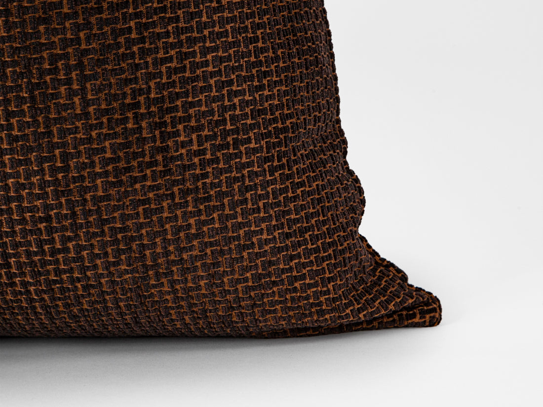 Dark Brown Basket Weave Pillow Cover