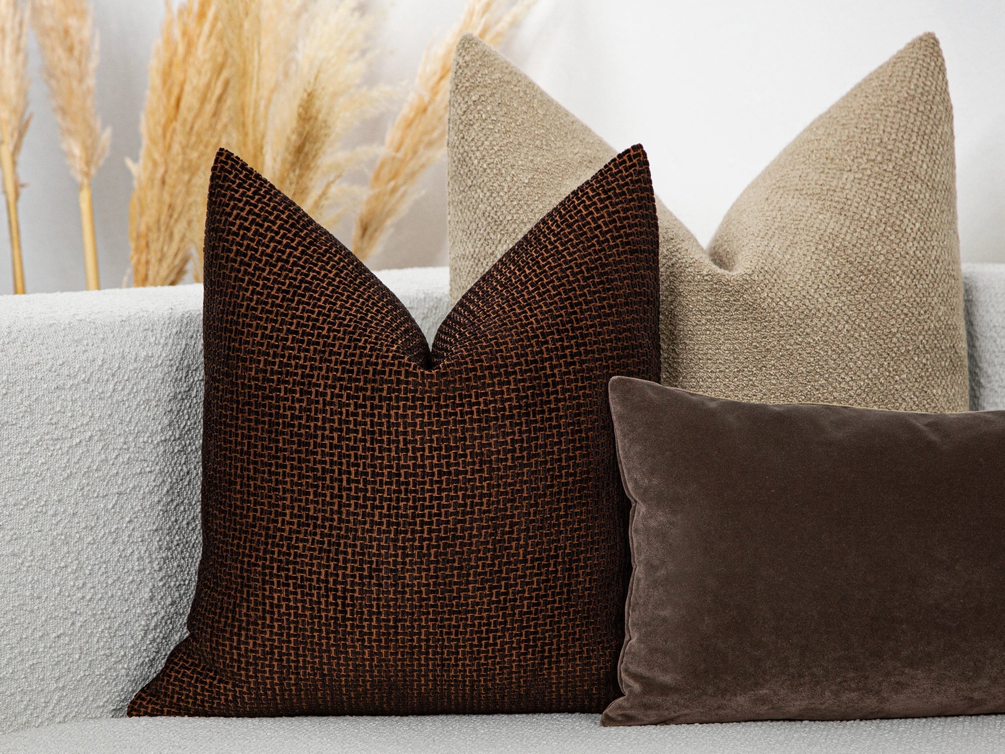 Dark Brown Basket Weave Pillow Cover