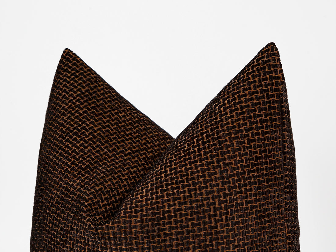 Dark Brown Basket Weave Pillow Cover