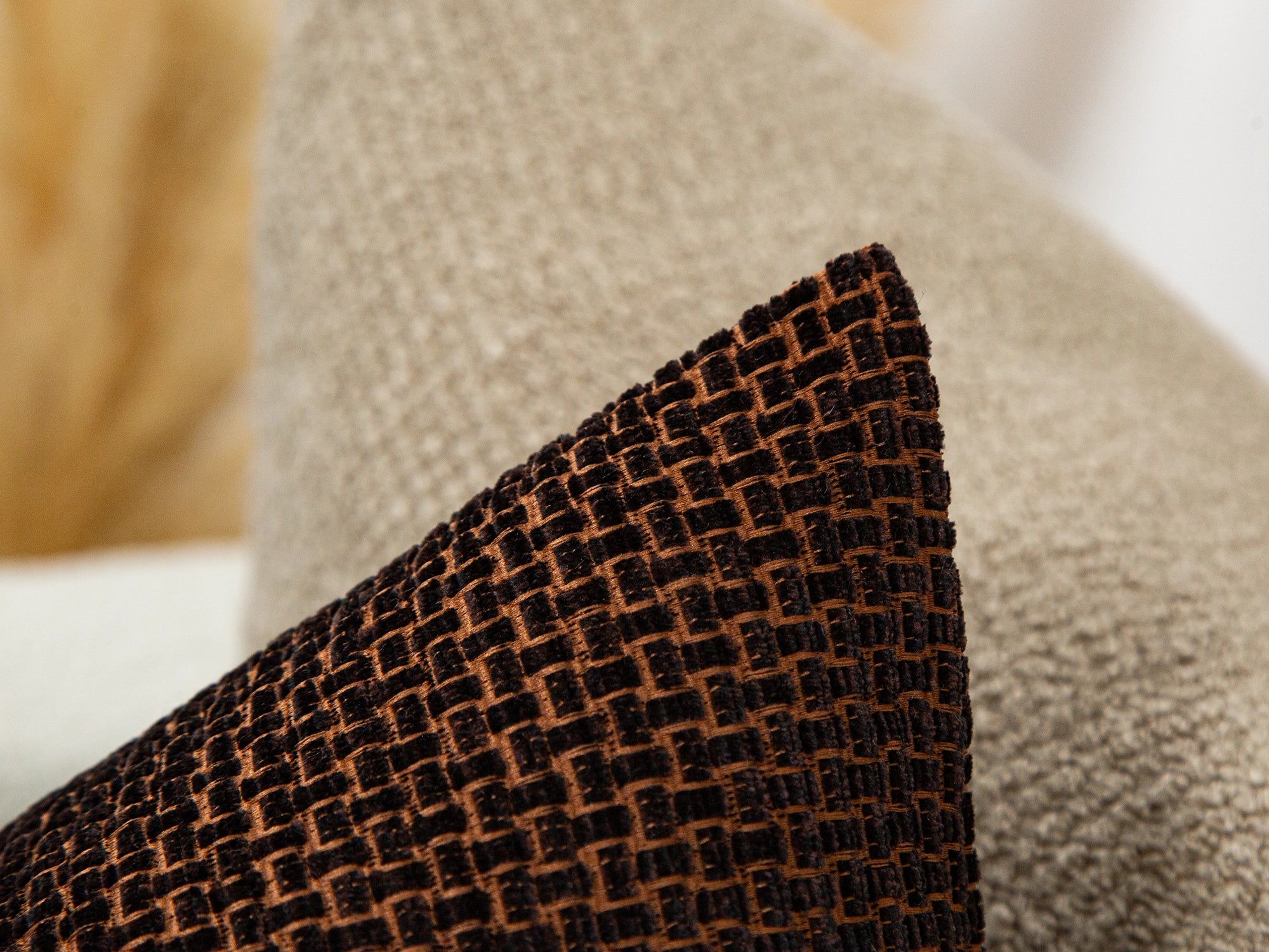 Dark Brown Basket Weave Pillow Cover