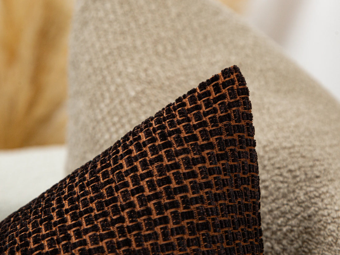Dark Brown Basket Weave Pillow Cover