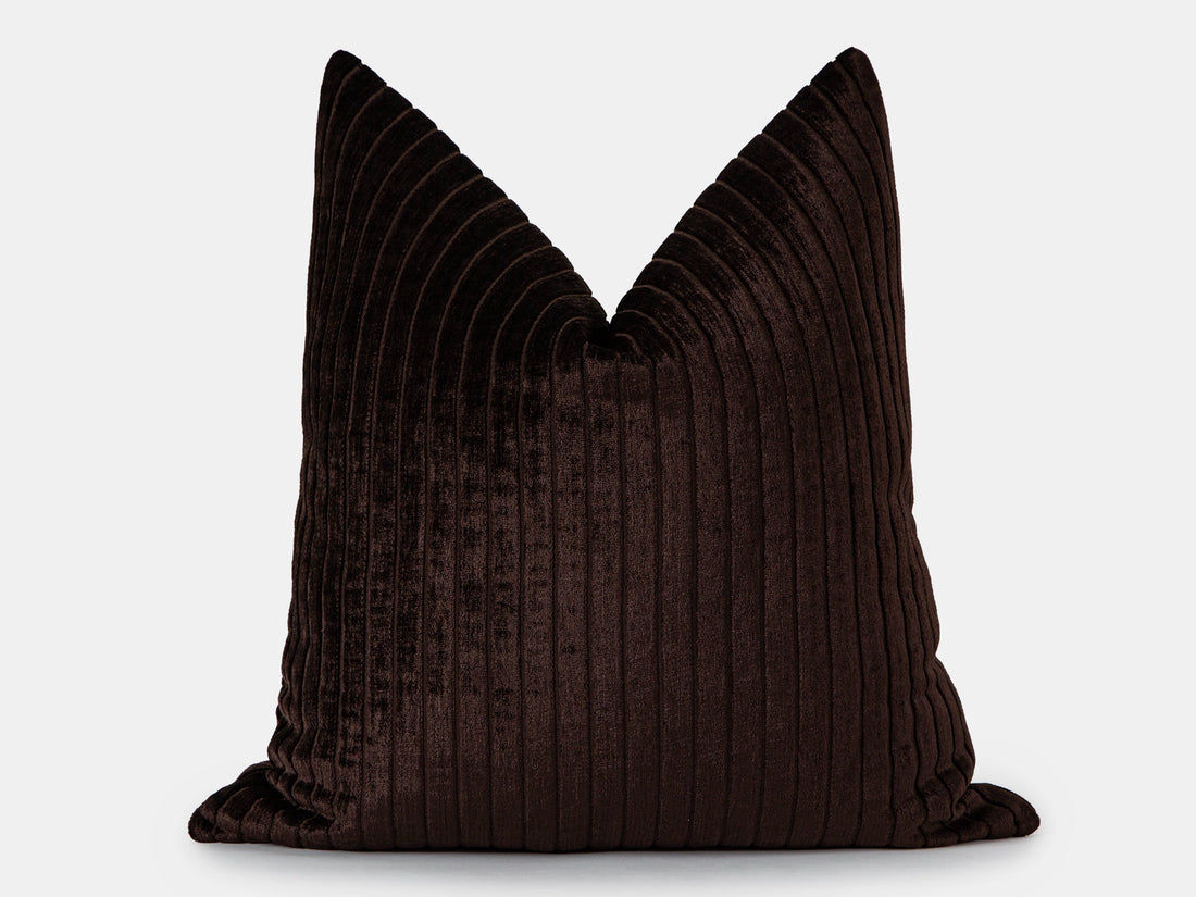 Dark Brown Corduroy Luxury Pillow Cover