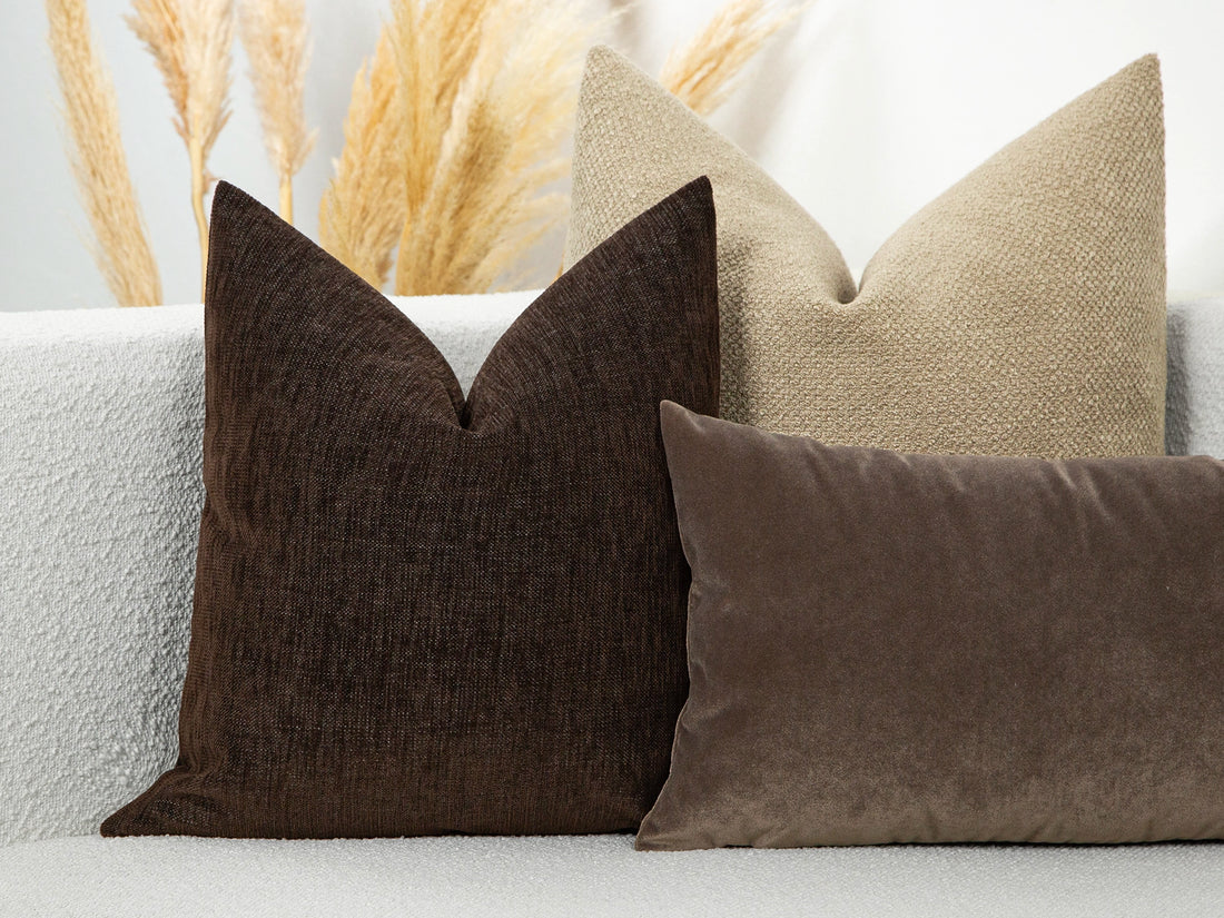 Dark Brown Throw Pillow Cover