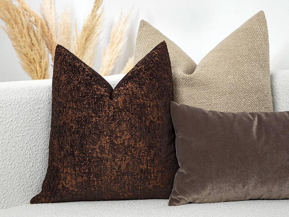 Brown and Rust Soft Pillow Cover