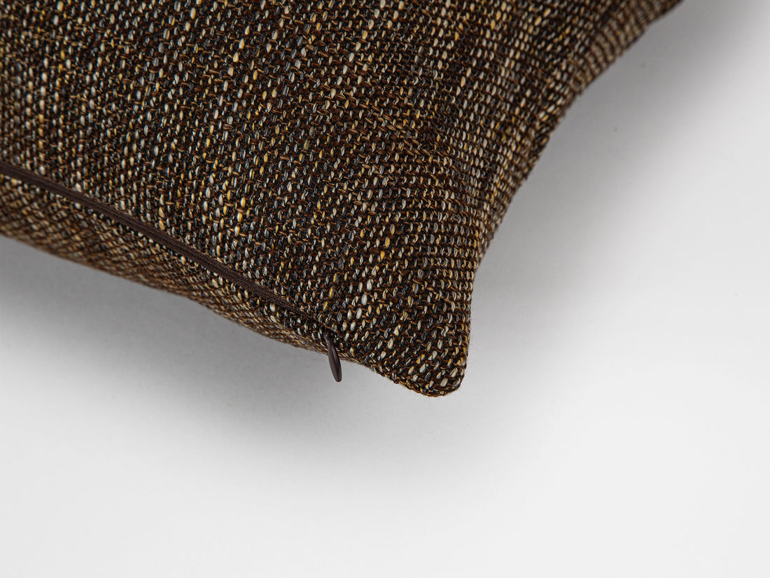 Dark Brown Woven Linen Pillow Cover