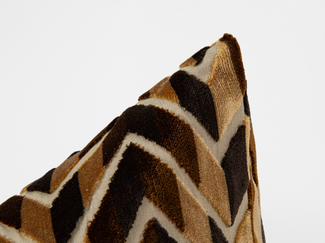 Dark Brown Chevron Pillow Cover