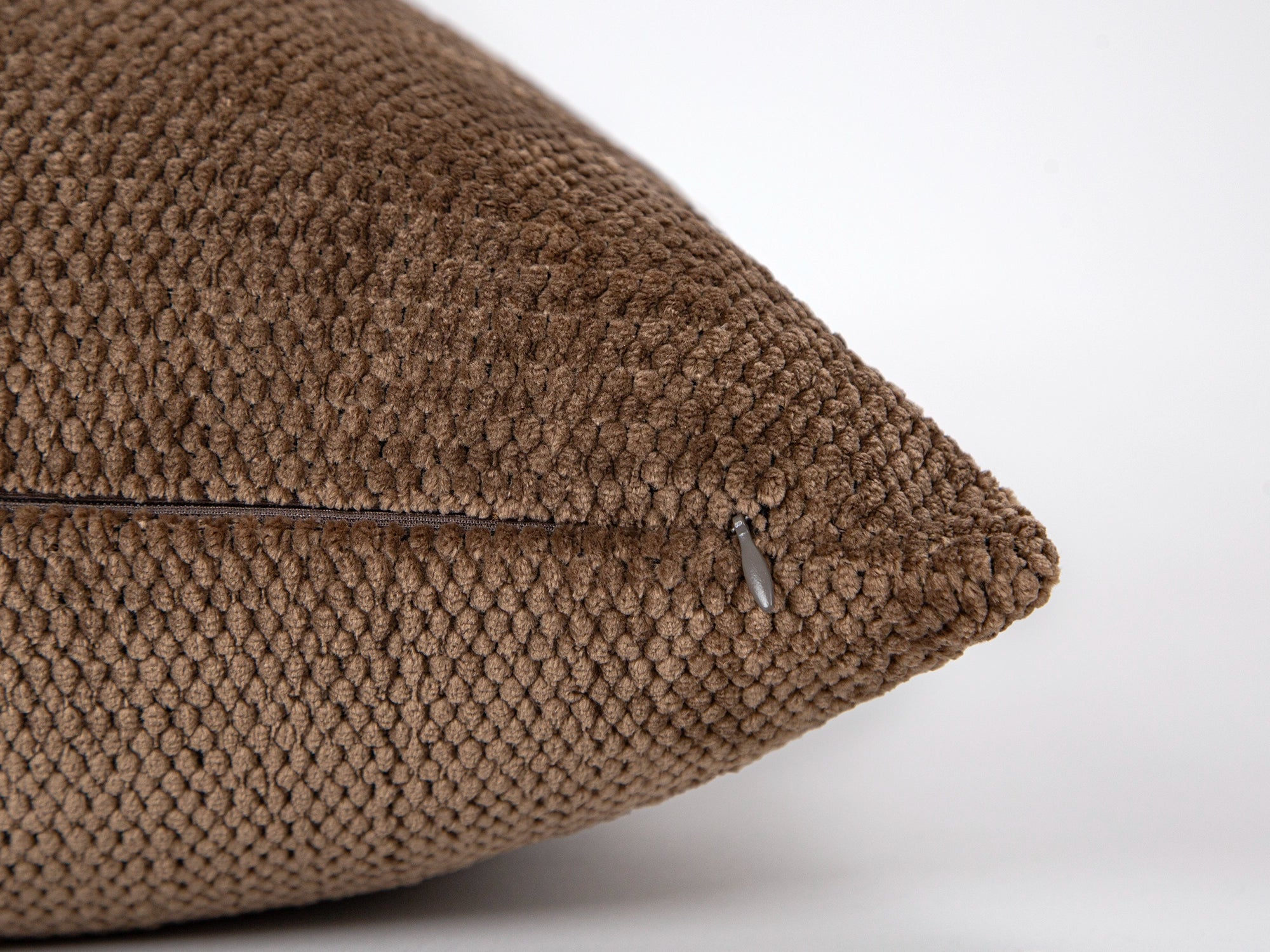 Brown Soft Textured Throw Pillow Cover