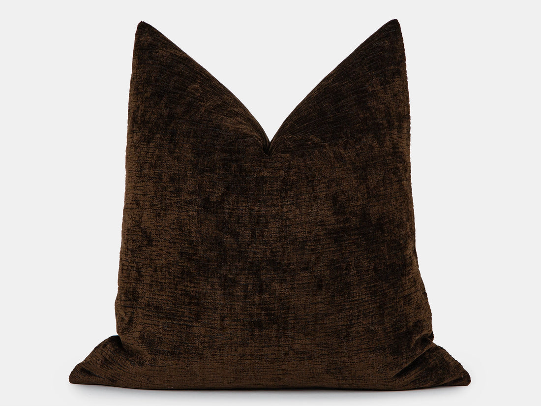 Textured Dark Brown Pillow Cover