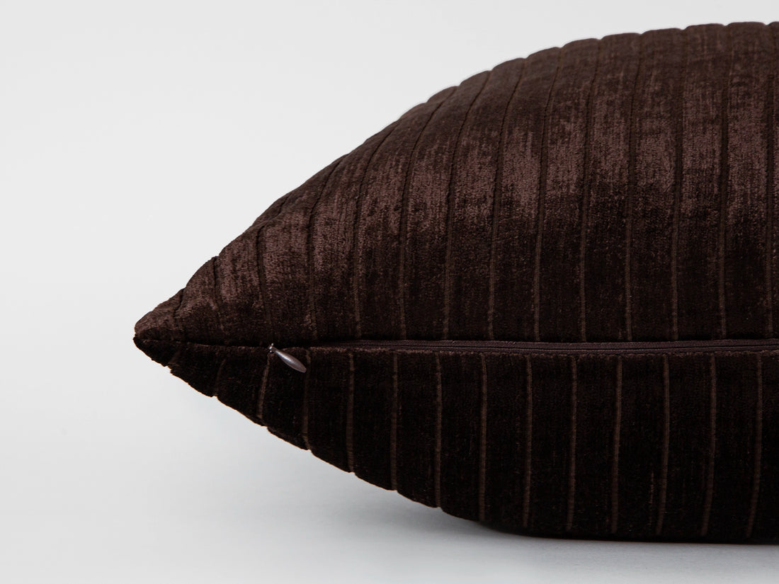 Dark Brown Corduroy Luxury Pillow Cover