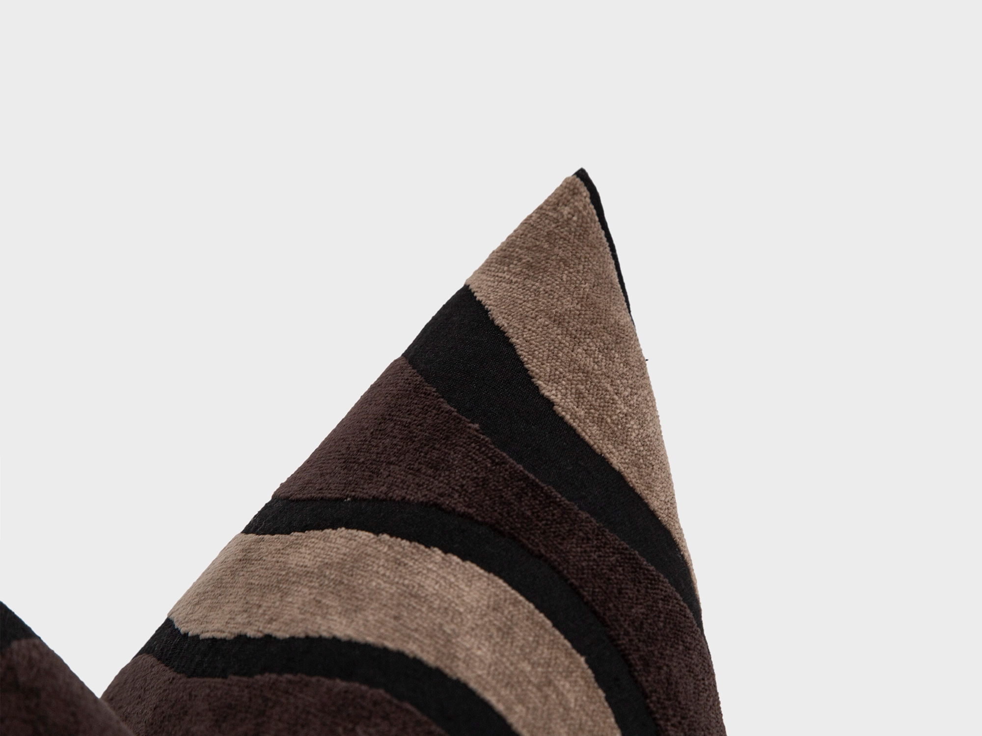 Dark Brown Textured Wavy Pillow Cover