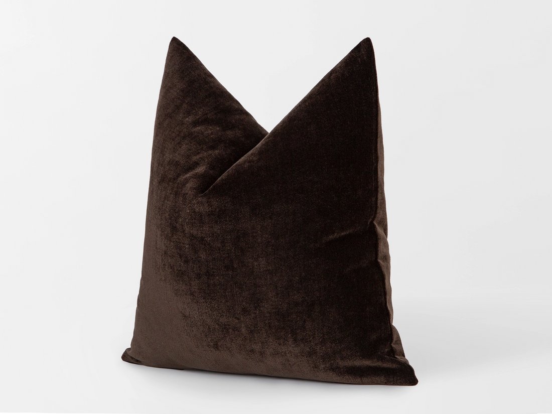 Dark Brown Woven Pillow Cover – Lustre