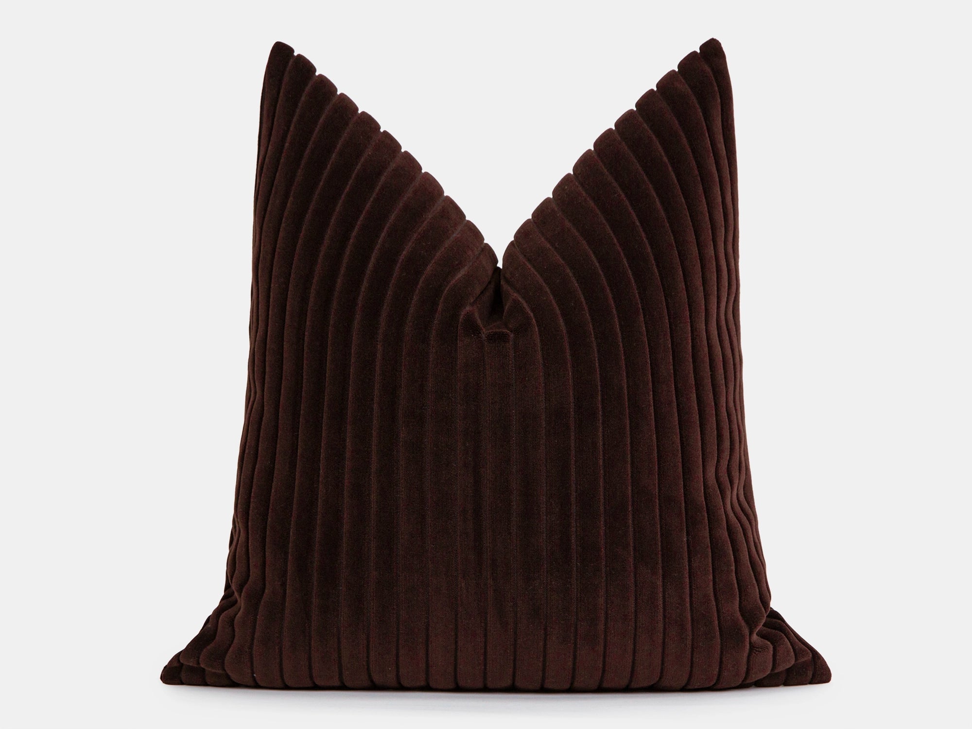 Dark Chestnut Corduroy Velvet Pillow Cover