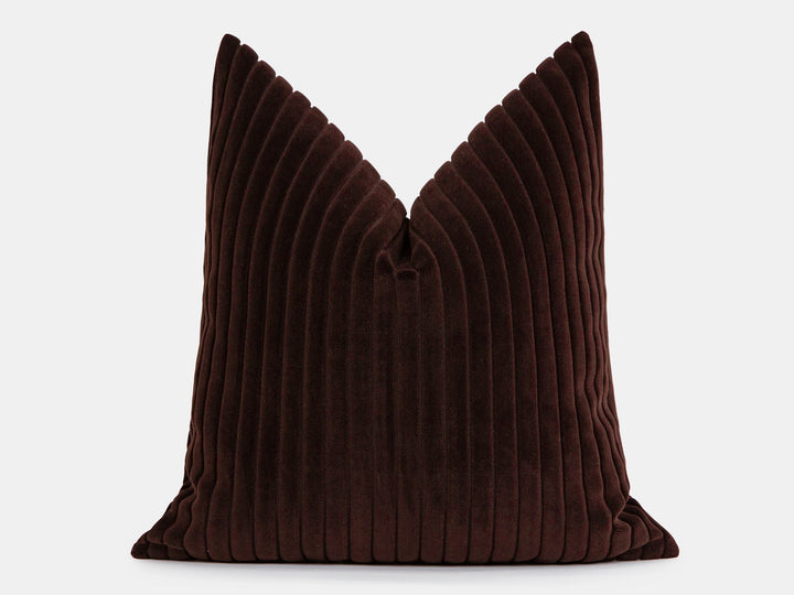 Dark Chestnut Corduroy Velvet Pillow Cover