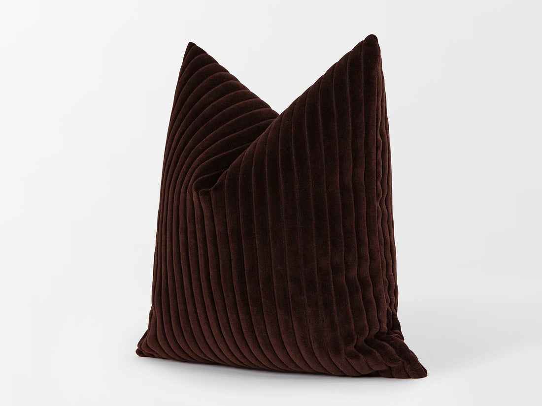 Dark Chestnut Corduroy Velvet Pillow Cover