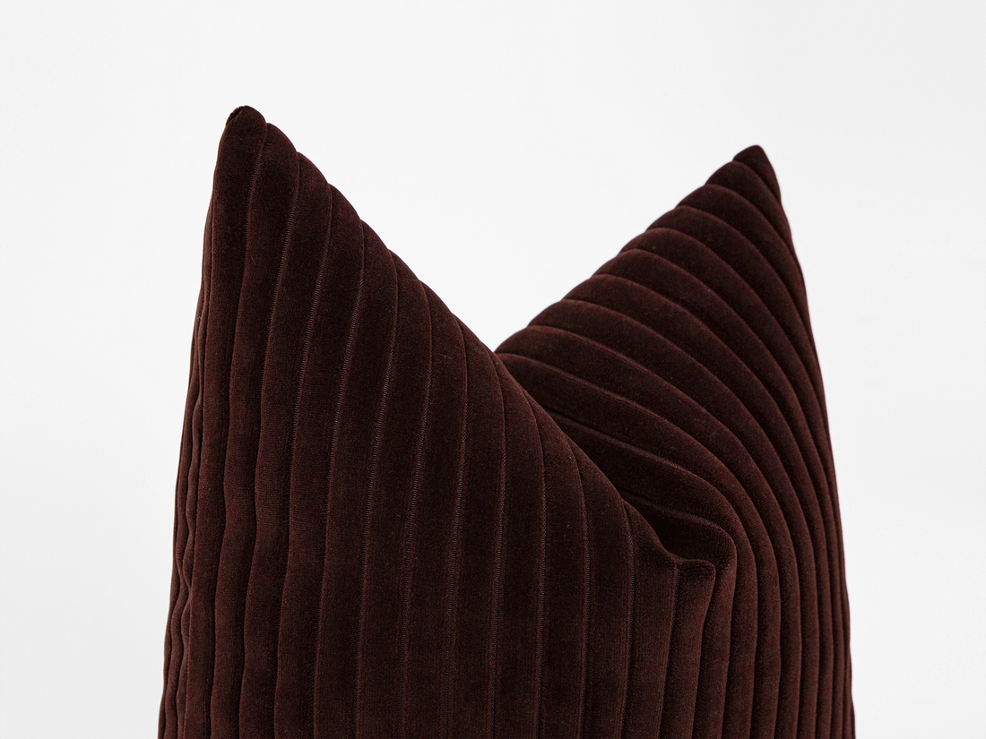 Dark Chestnut Corduroy Velvet Pillow Cover