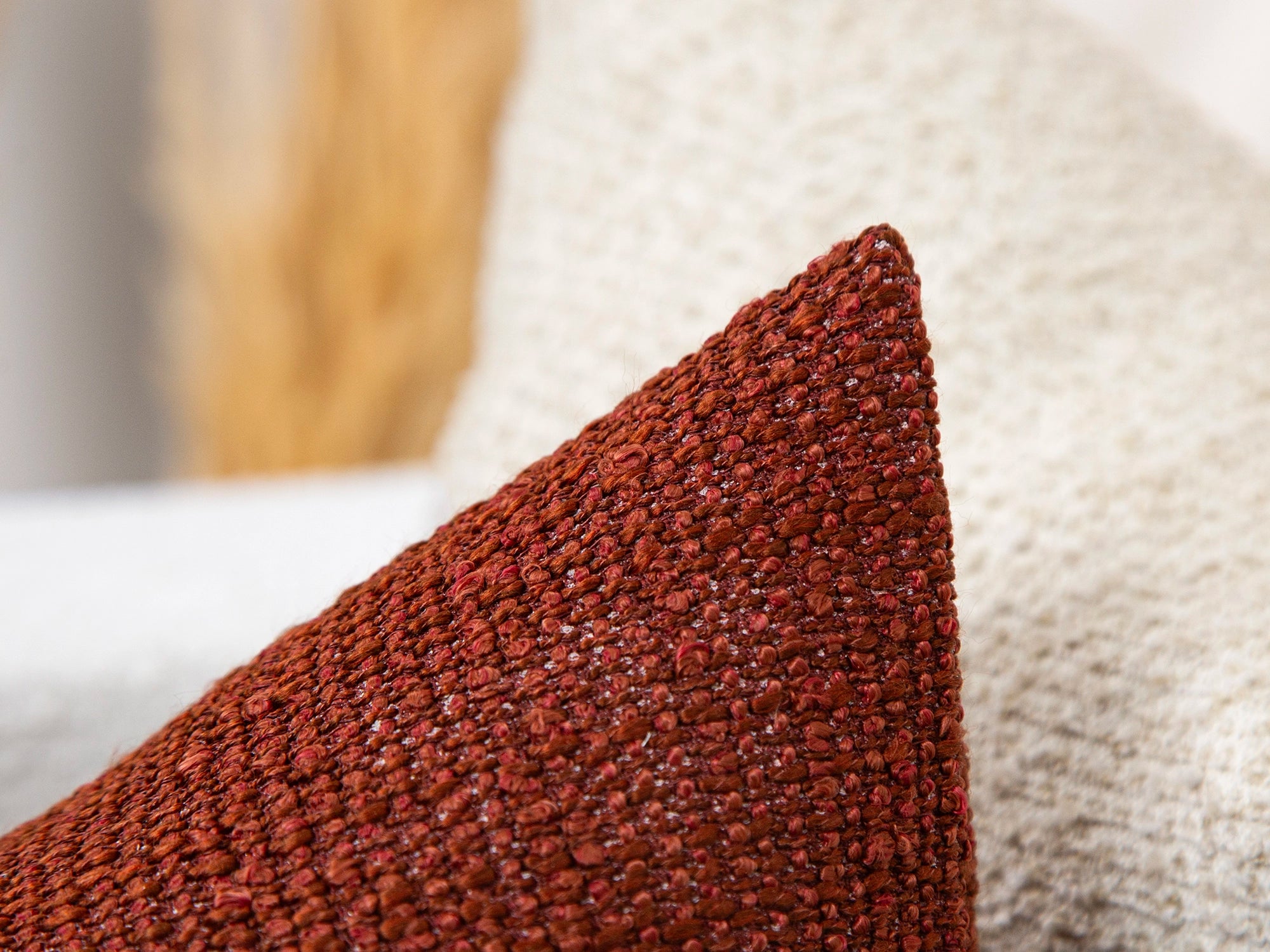 Dark Copper Boucle Pillow Cover