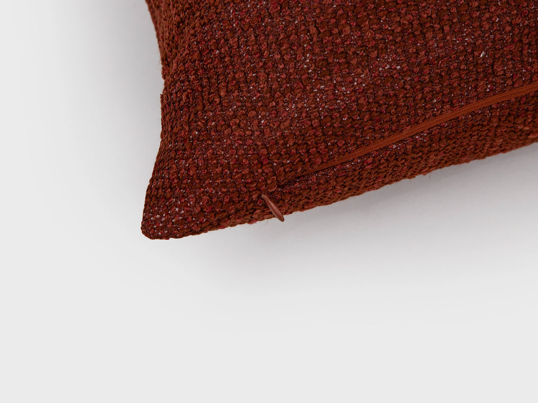 Dark Copper Boucle Pillow Cover