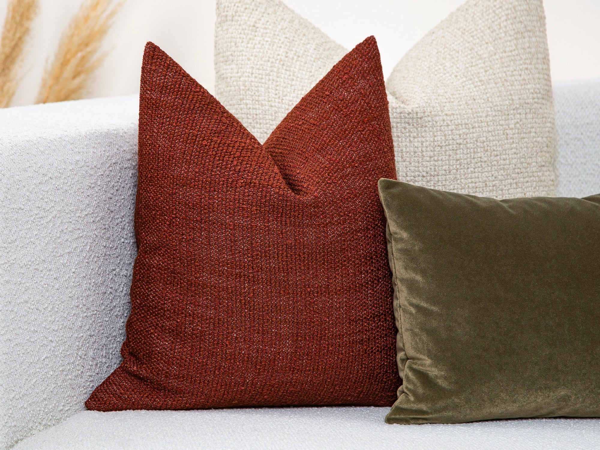 Dark Copper Boucle Pillow Cover