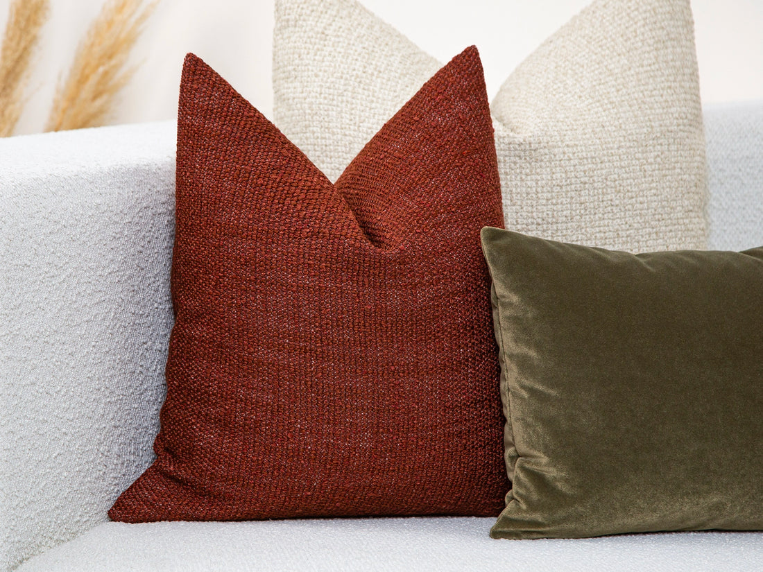 Dark Copper Boucle Pillow Cover