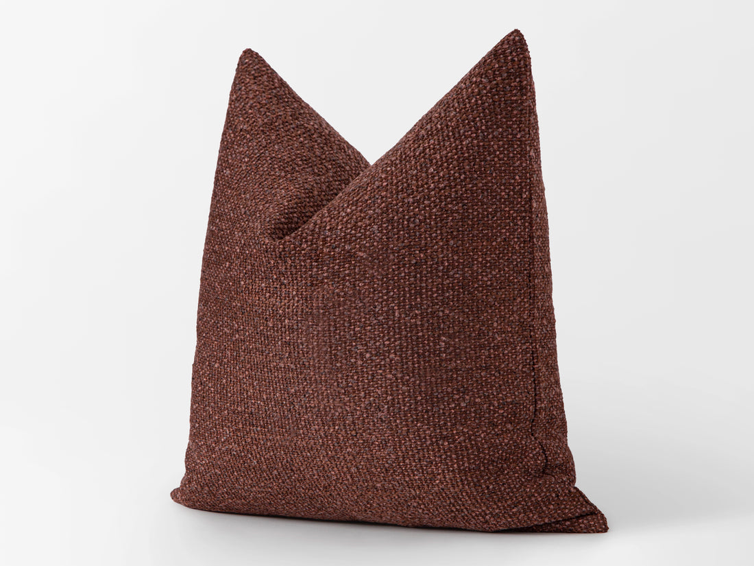 Copper Rose Textured Pillow Cover