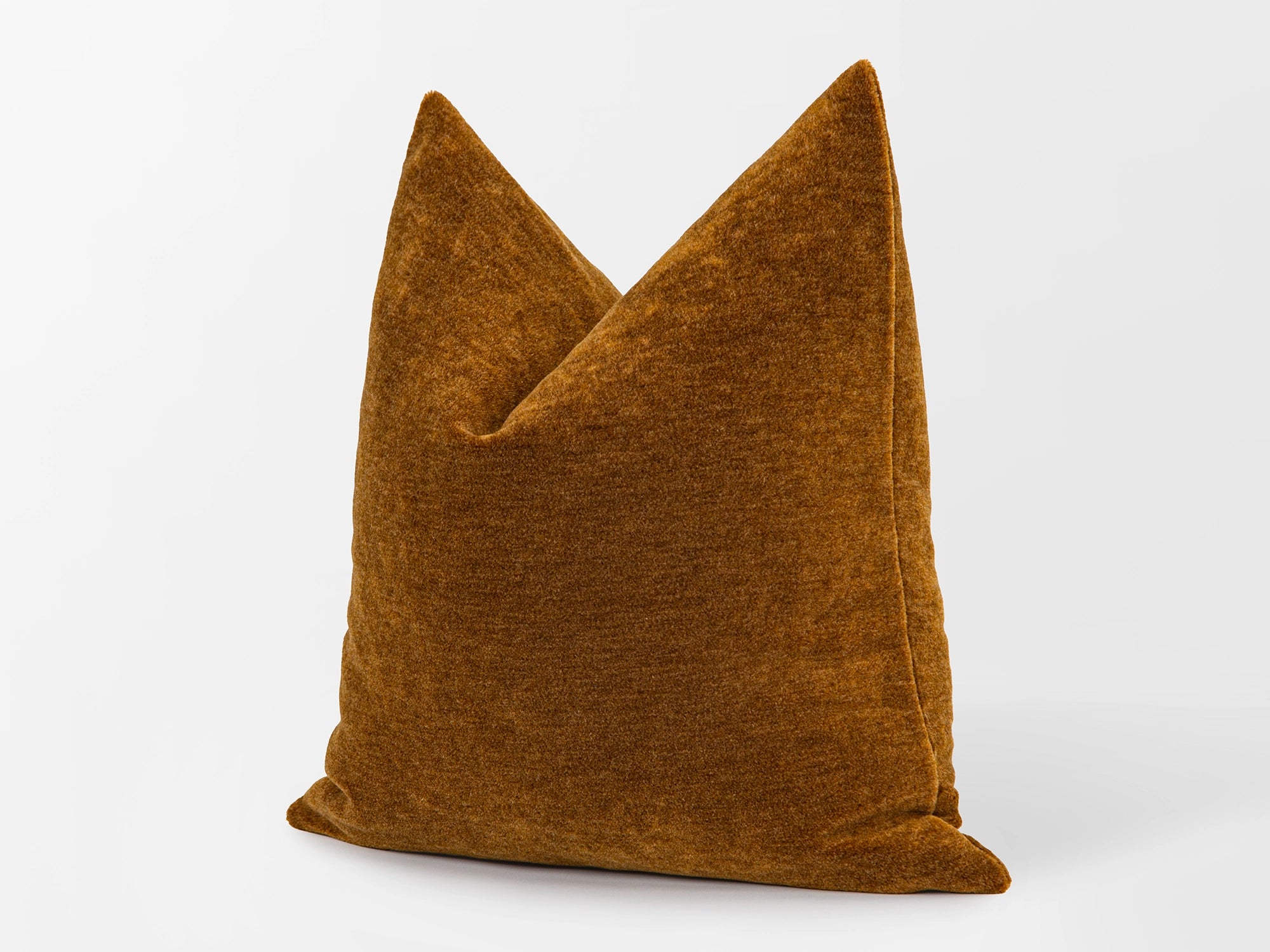 Dark Copper Mohair Velvet Pillow Cover
