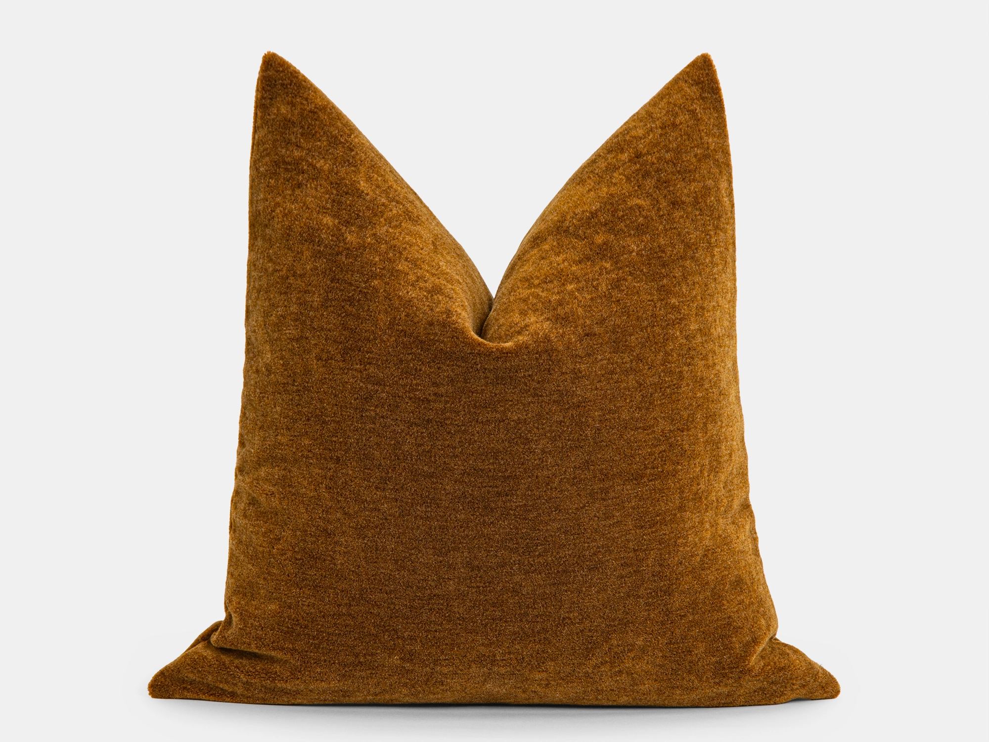 Dark Copper Mohair Velvet Pillow Cover