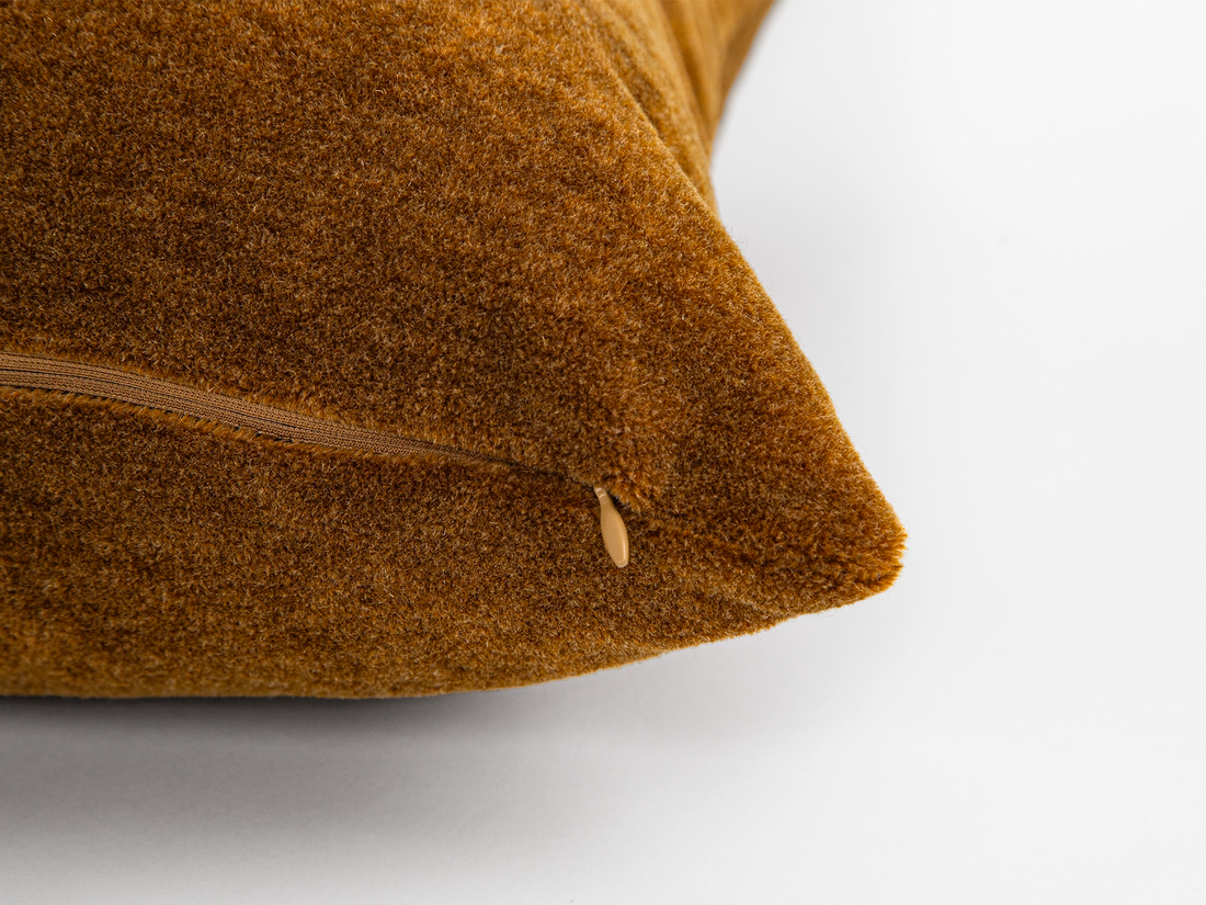 Dark Copper Mohair Velvet Pillow Cover