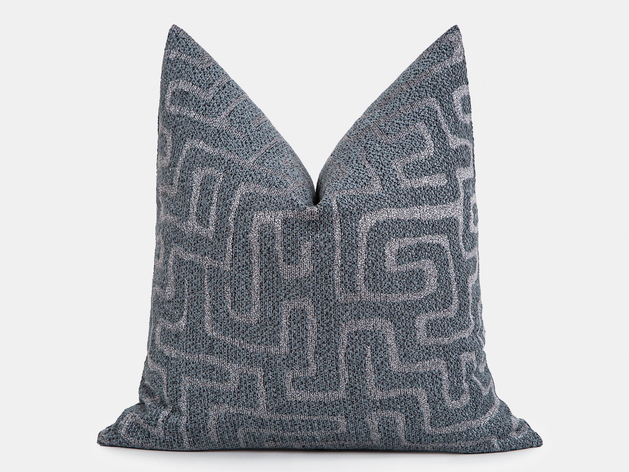 Dark Dutsy Blue Maze Pillow Cover - Tessera