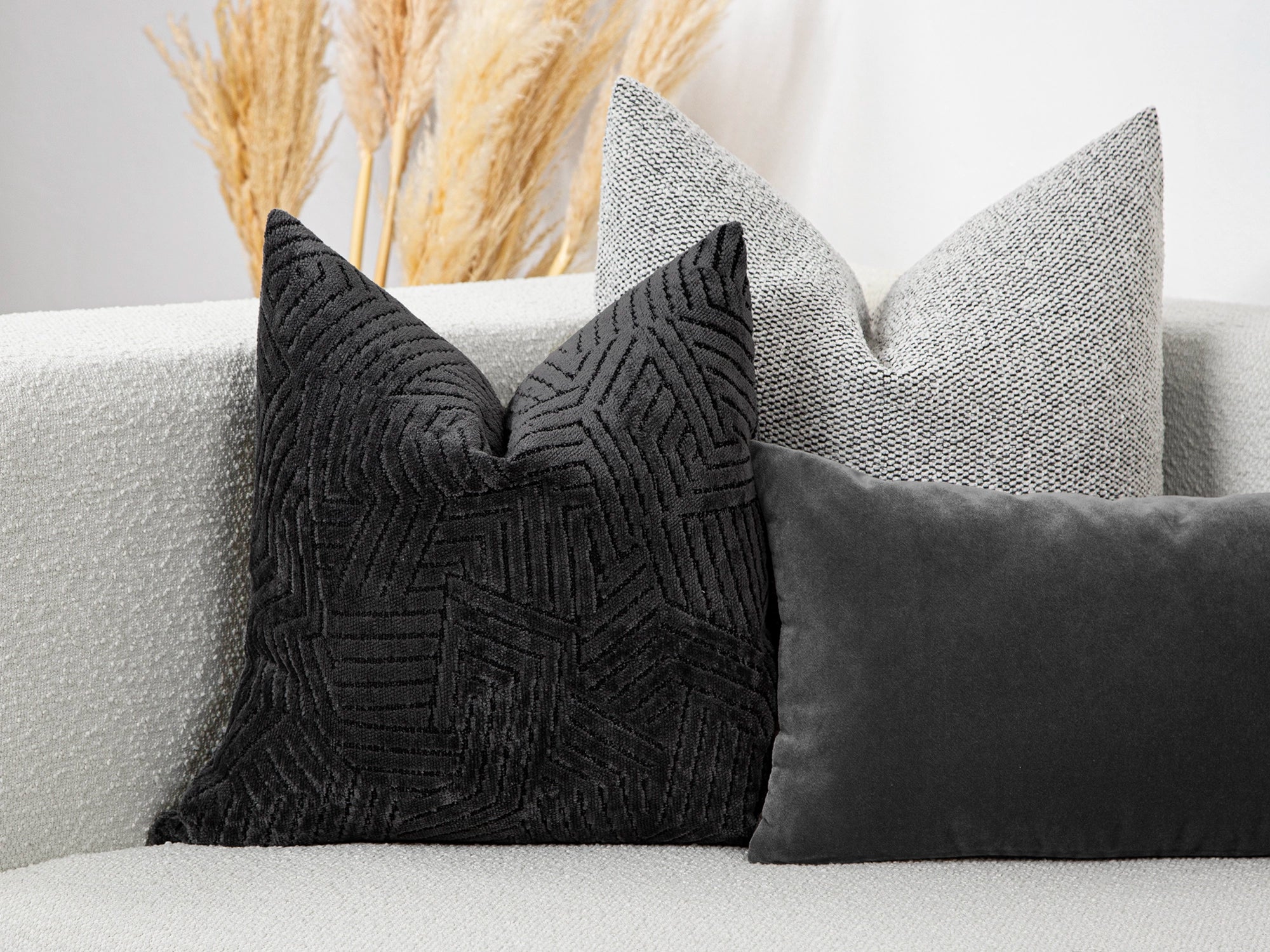 Charcoal Geometric Pillow Cover
