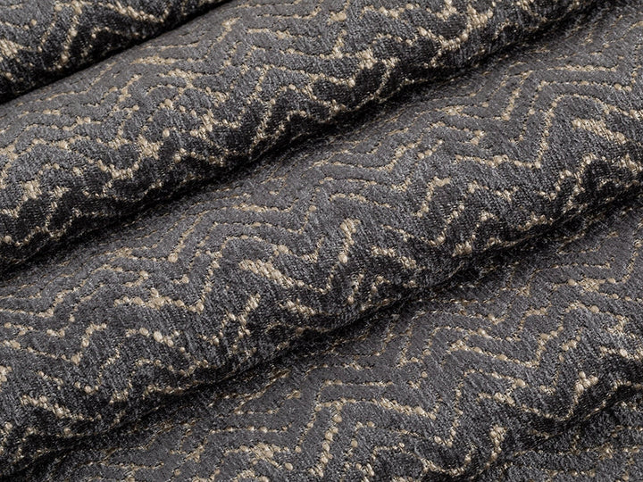 Dark Gray Chevron Upholstery Fabric - Nexus Chevron