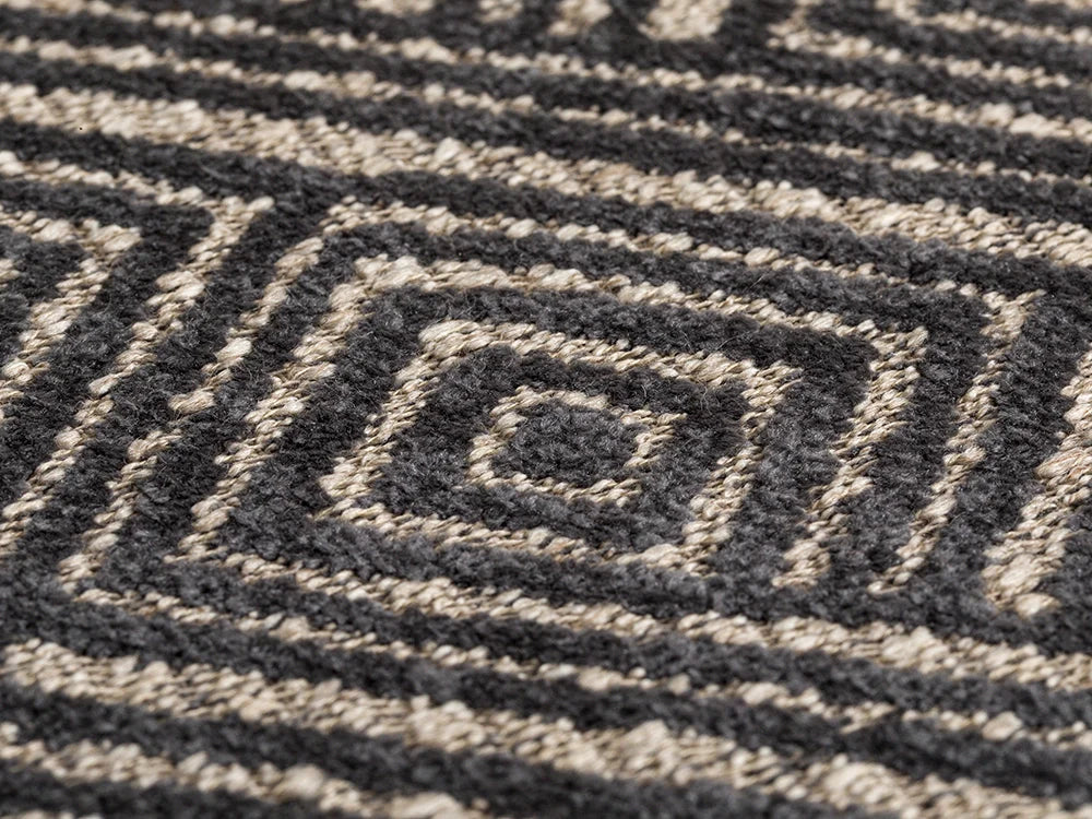 Dark Gray Geometric Upholstery Fabric – Nexus Diamond