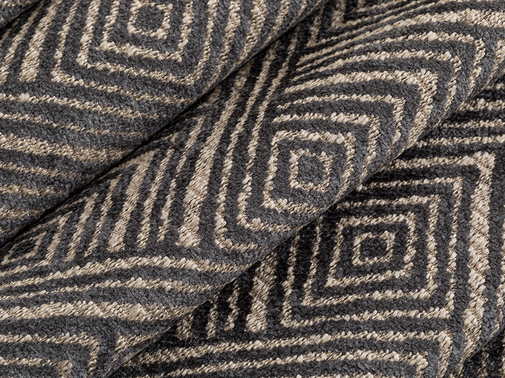 Dark Gray Geometric Upholstery Fabric – Nexus Diamond