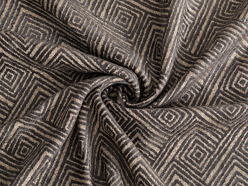 Dark Gray Geometric Upholstery Fabric – Nexus Diamond