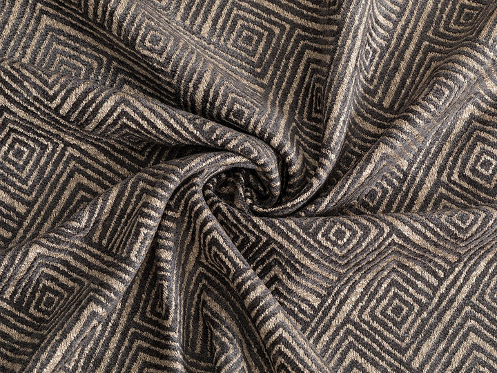 Dark Gray Geometric Upholstery Fabric – Nexus Diamond