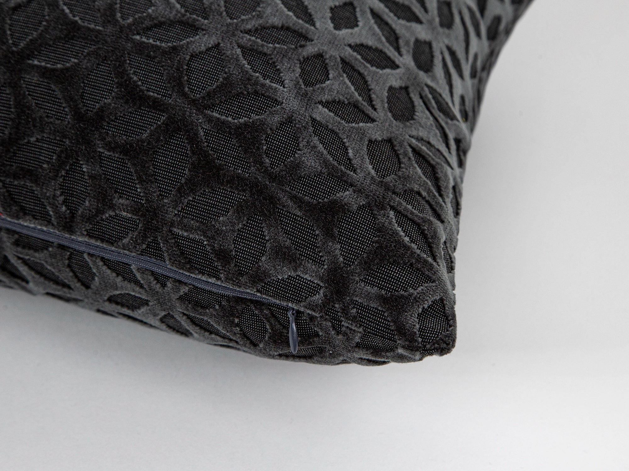 Dark Gray Geometric Velvet Pillow Cover