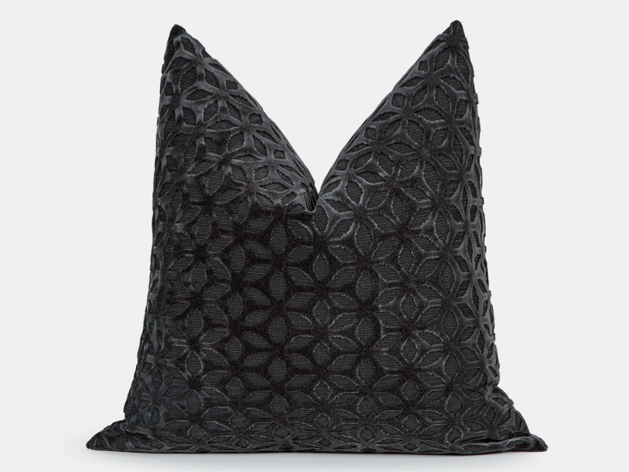 Dark Gray Geometric Velvet Pillow Cover