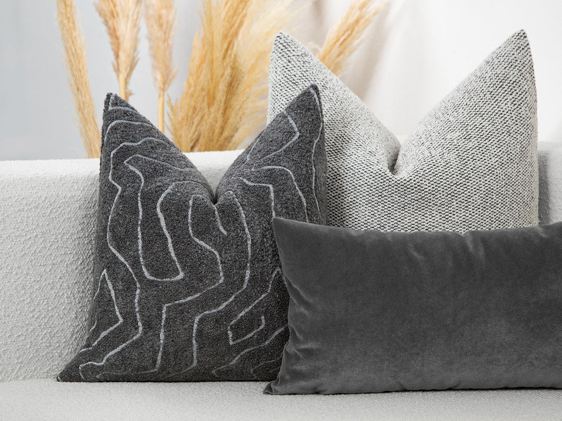 Dark Gray Graffito Pillow Cover