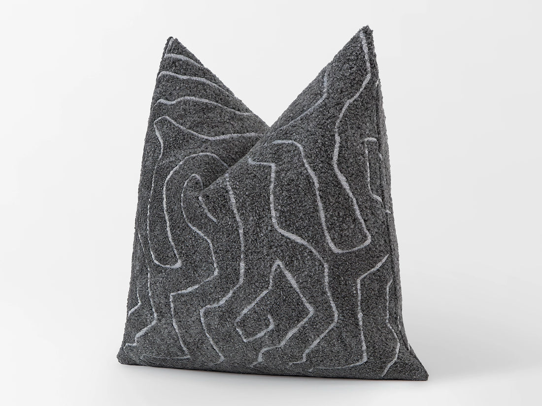 Dark Gray Graffito Pillow Cover